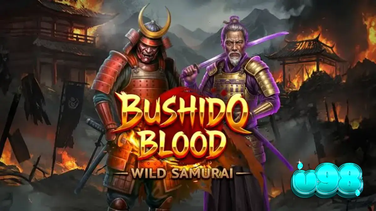 Tampilan visual slot Bushido Blood dengan tema samurai dan pedang katana